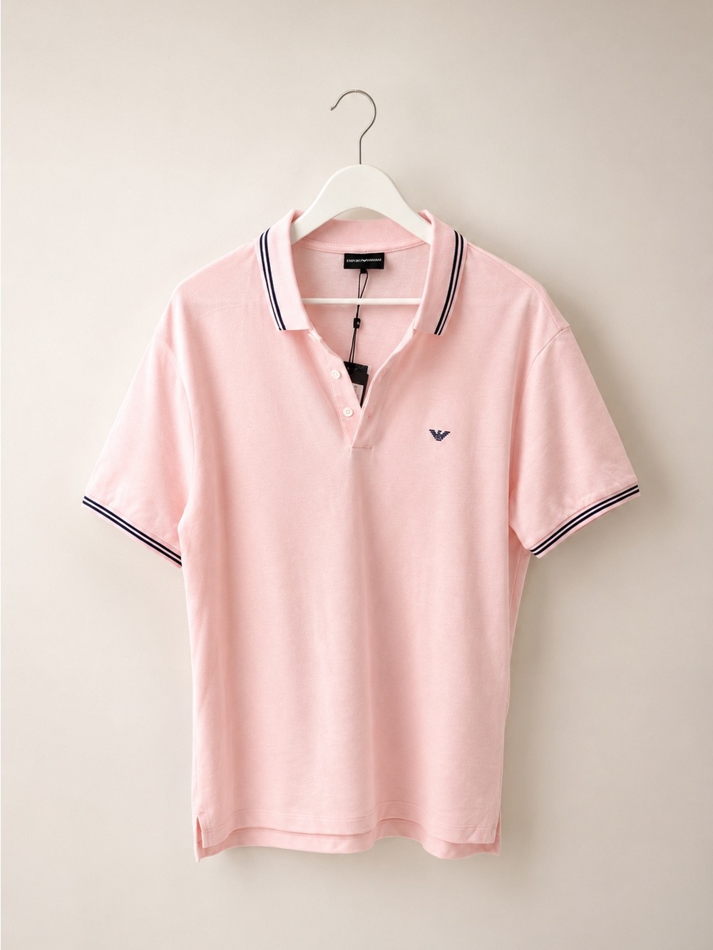 Emporio Armani Youth Polo Shirt Pink Cotton Short Sleeve Logo XL NWT